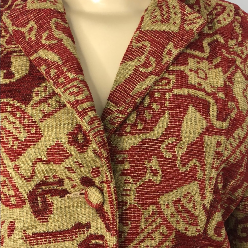 ELCC Red & Tan Coat Blazer fully lined - Picture 2 of 8